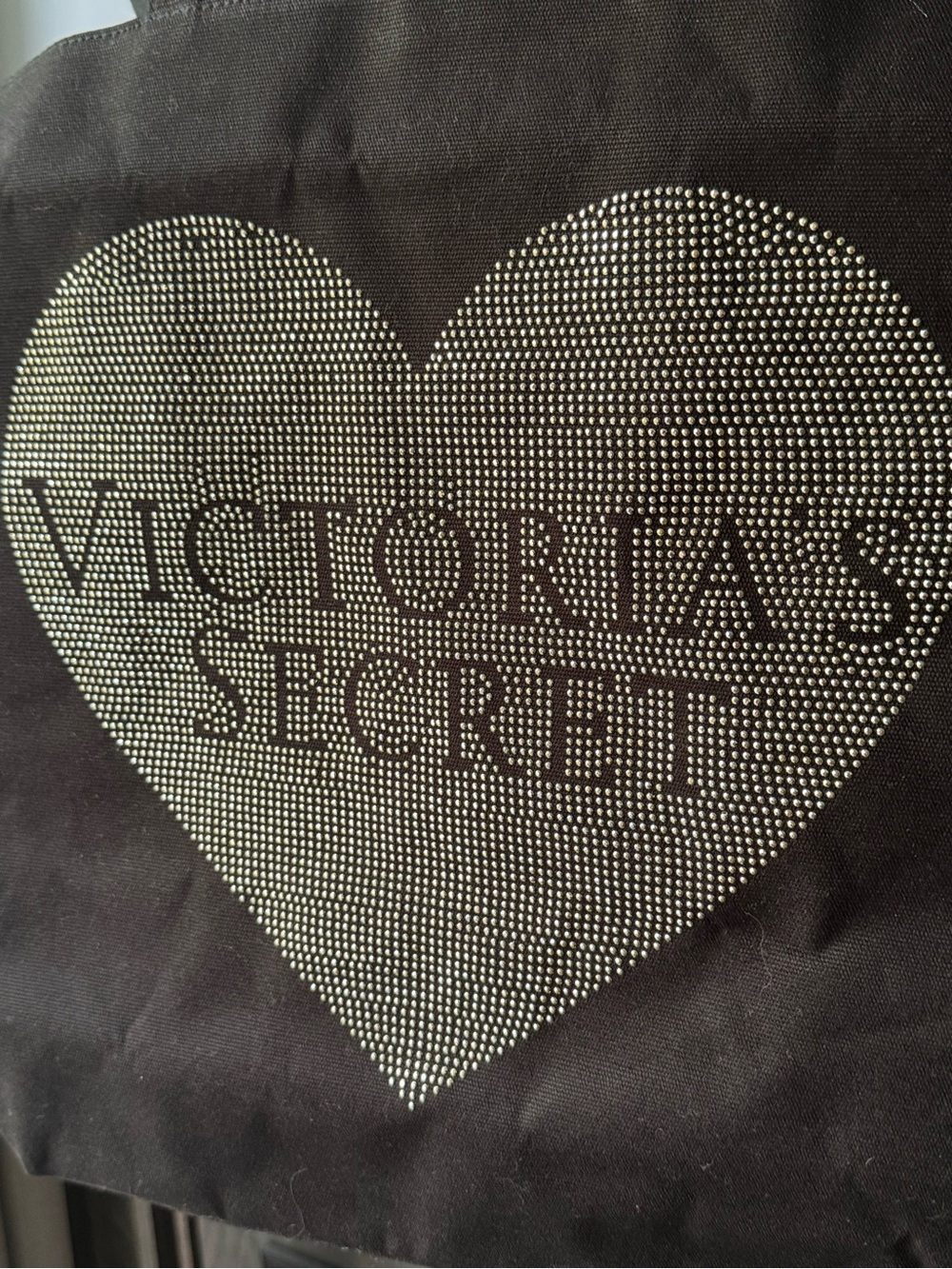 Victoria's Secret Black Tote with Crystal Heart Logo - Picture 2 of 4